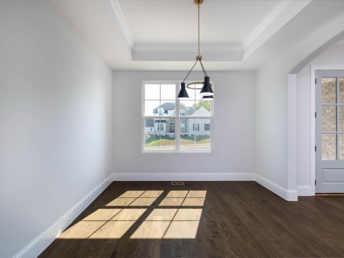 Dining room windows face the front yard