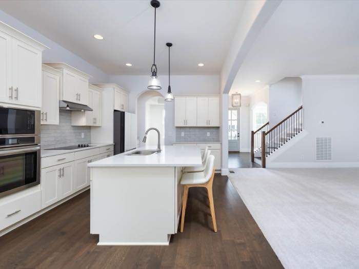 Kitchen open to the stair hall