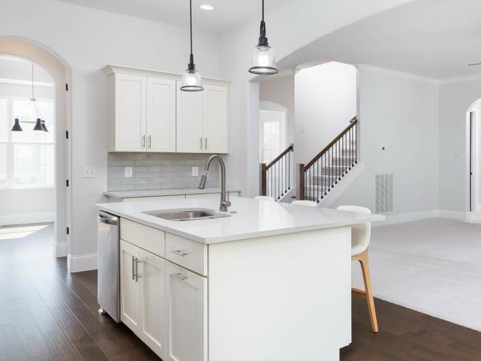 Dishwasher and the working side of the island